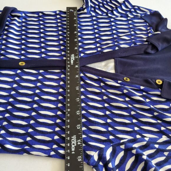 Boden Geometric Print Long Sleeve Shirtdress Button-Down Soft Jersey Sz 4 Preppy - Picture 4 of 9